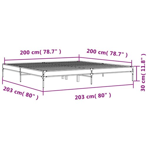  Okvir za krevet crni 200 x 200 cm konstruirano drvo i metal Slike