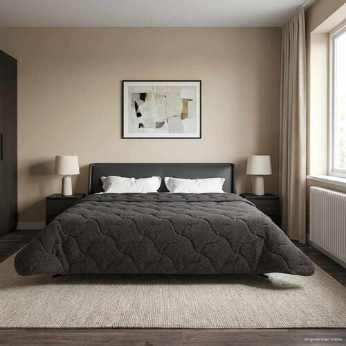  Zimska pokrivača Antracit 240 x 260 cm Mikrofibra i teddy flis Slike