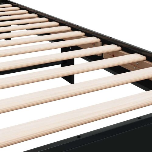 VidaXL Okvir za krevet crni 75 x 190 cm od konstruiranog drvo i metal Slike