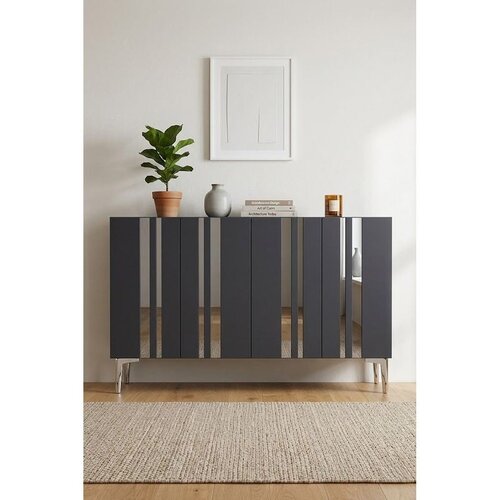 Hanah home komoda Mia 120, 120 cm, antracit / srebrna Cene