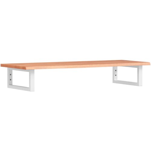  Zidna polica za umivaonik od čelika i masivne hrastovine Smeđa 100 x 40 x 2 cm Slike