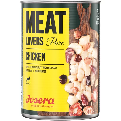 Josera 4 + 2 gratis! 6 x 400 g Meatlovers - Pure: piletina
