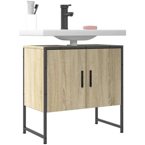 Ormarić za umivaonik boja hrasta 60x33x60 cm konstruirano drvo Slike