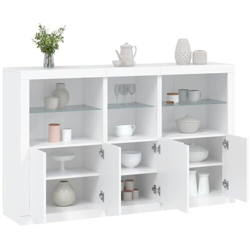  The Living Store Komoda z LED lučkami bela 162x37x100 cm - Komoda, (21442444) Slike