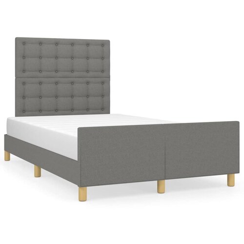 VidaXL Posteljni okvir z vzglavjem temno siv 120x190 cm tkanina Slike