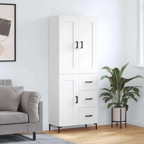  Visoka komoda bijela 69 5x34x180 cm konstruirano drvo Cijene
