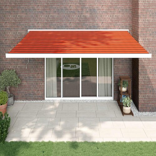 vidaXL Zložljiva tenda oranžna in rjava 4,5x3 m blago in aluminij Cene