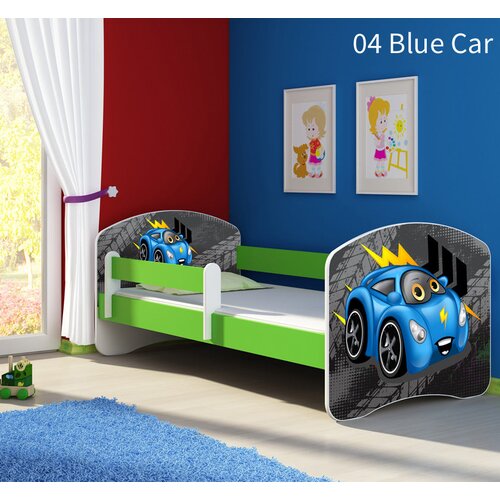  Dječji krevet ACMA s motivom, bočna zelena 180x80 cm 04 Blue Car Cene