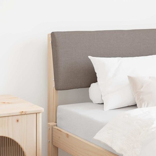 vidaXL Tapecirano vzglavje Taupe 80 cm Masivno borovo les Cene