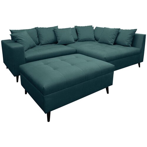 MID.YOU Ecksofa inkl. Hocker, mikrovlakna barve petroleja Cene