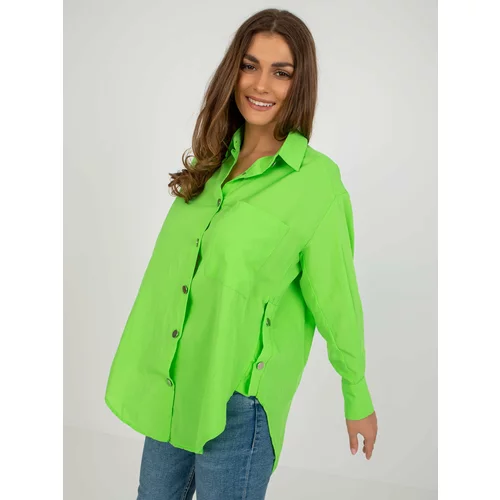 Fashion Hunters Light green zippered shirt with pocket
