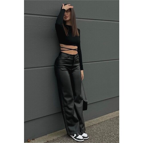Madmext Mad Girls Black Leather Pants Cijene