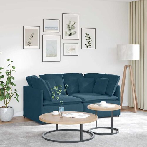  Modularna sofa s jastucima, plava bar&scaron;unasta Cene