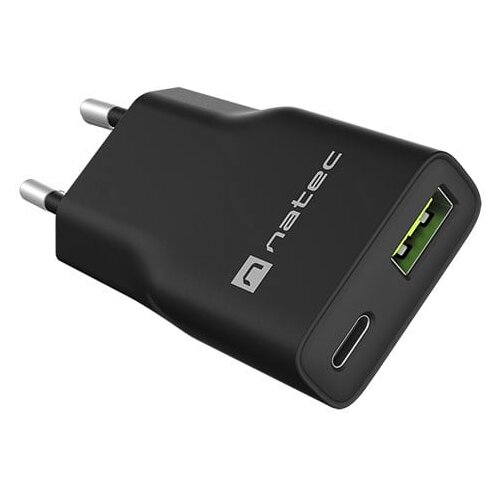 Natec RIBERA GAN SLIM MAINS CHARGER 1&times; USB-A + 1&times; USB-C 20W BLACK Cijene