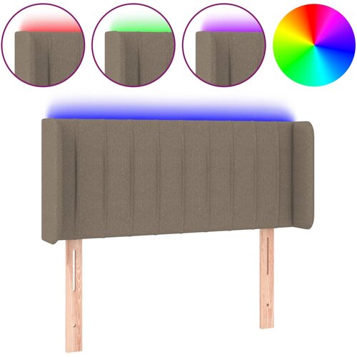 Maison Chic led posteljno vzglavje - vzglavna omarica - nočna omarica taupe 93x16x78/88 cm blago, (21706366) Slike