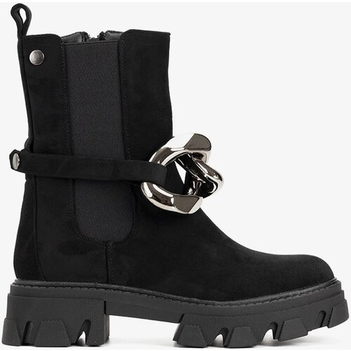 Gemre Black ankle boots with a gold chain Gareau Cene