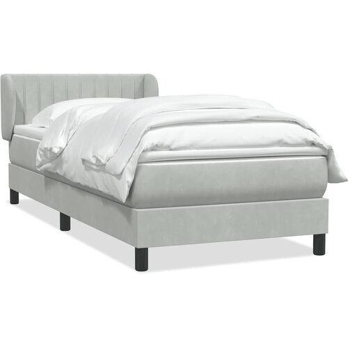 vidaXL Box Spring postelja z vzmetnico Svetlo siva 90x210 cm Velvet Cene