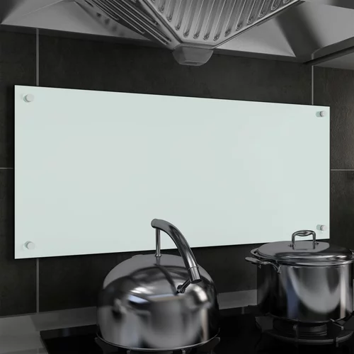 vidaXL Kuhinjska zaščitna obloga bela 90x40 cm kaljeno steklo
