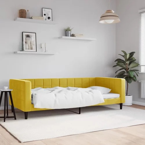 vidaXL Raztegljiva postelja rumena 90x200 cm žamet