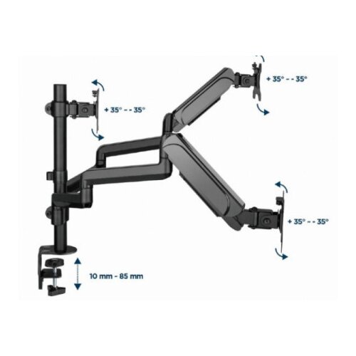 Gembird MA-DA3-01 monitor mount /stand 68.6 cm (27) Desk Black Slike