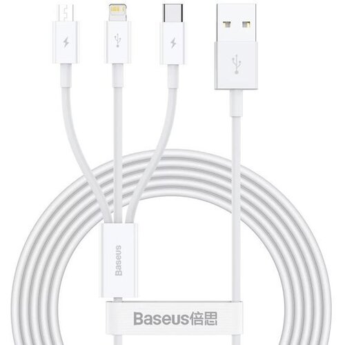 Baseus Camltys-02 podatkovni kabel 3v1 - lightning, micro usb, type c - bel Slike