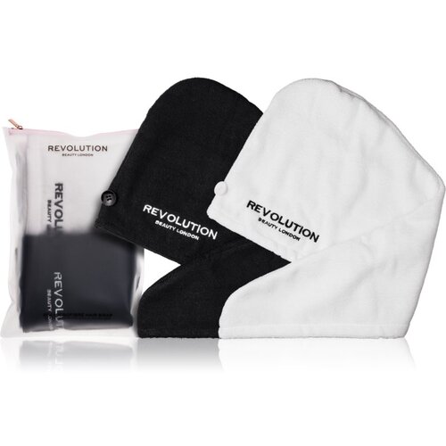 Revolution Haircare Microfibre Hair Wraps ručnik za kosu nijansa Black/White 2 kom Cijene
