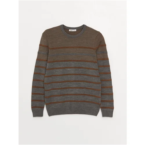 LC Waikiki Crew Neck Long Sleeve Striped Men's Knitwear Sweater