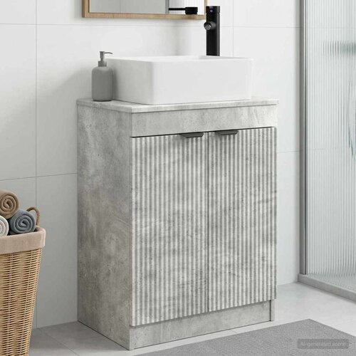  Kupaonski umivaonik s sudoperom Betonska siva 54 x 35 x 83 cm Slike