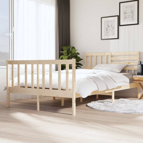 The Living Store Posteljni okvir iz trdnega lesa 120x200 cm - Posteljni Okvir, (21526330) Slike