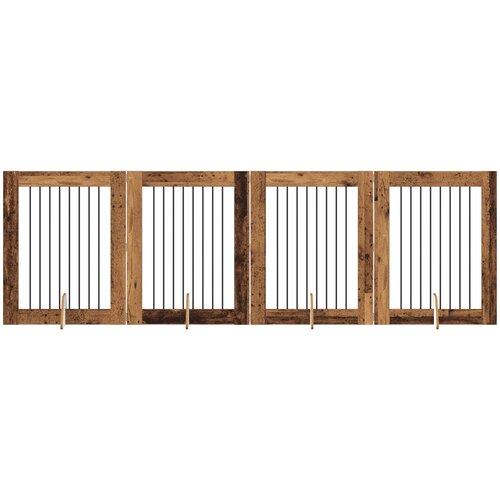  Vrata za pse s postoljem 4 pcs Staro drvo 80 x 100 cm Slike