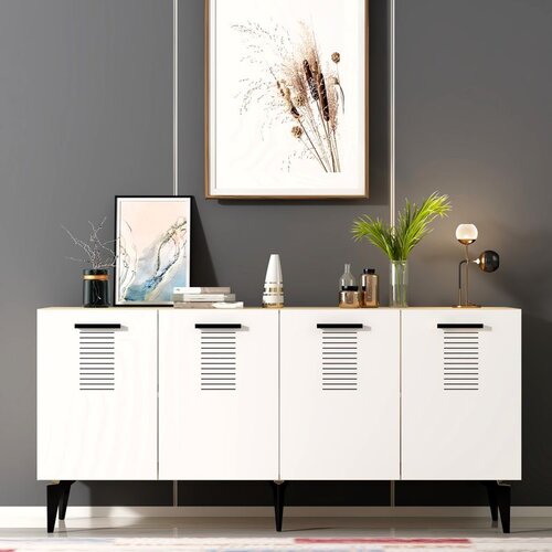 Hanah home asimo - sapphire oak, white sapphire oakwhite console Cene