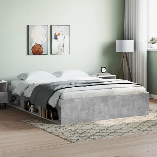 vidaXL Okvir za krevet siva boja betona 140x200 cm
