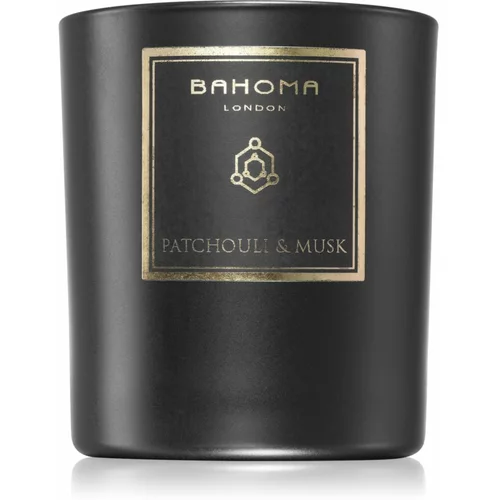 Bahoma London Obsidian Black Collection Patchouli & Musk dišeča sveča 220 g