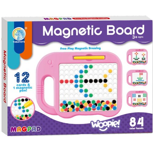 Woopie magnetna ploča Montessori MagPad 84 gumba, rozi Slike