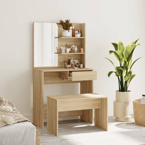  The Living Store Toaletna mizica komplet sonoma hrast 74,5x40x141 cm - Komplet Toaletnih Mizic, (21441857) Slike