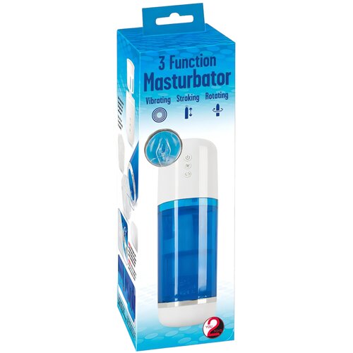 You2Toys Vibracijski masturbator z možnostjo polnjenja, vrtljiv (modra in bela) Slike