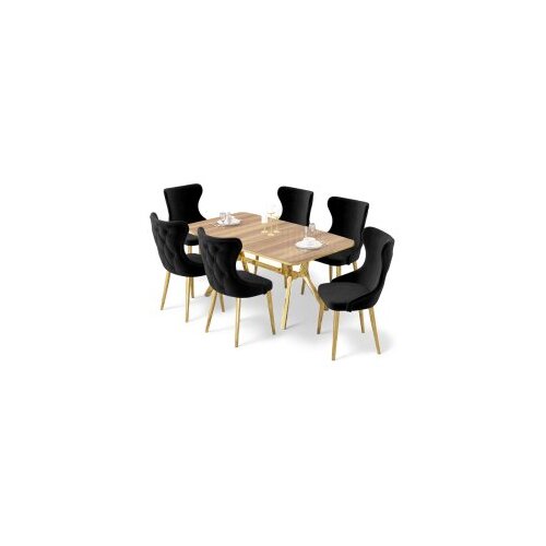 Hanah home trpezarijski set, 7 dijelova, crni Cene