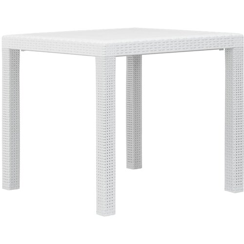 VidaXL Vrtna miza iz plastike 79x79x72 cm bela videz ratana, (20665821) Slike