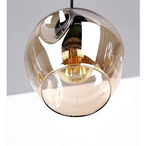 Candellux Črna viseča svetilka s steklenim senčnikom 14x70 cm Aspa - Candellux Lighting Slike