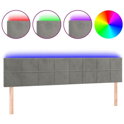 Maison Chic LED Posteljno vzglavje - Vzglavna omarica - Nočna omarica svetlo sivo 160x5x78/88 cm žamet, (21709766) Cene