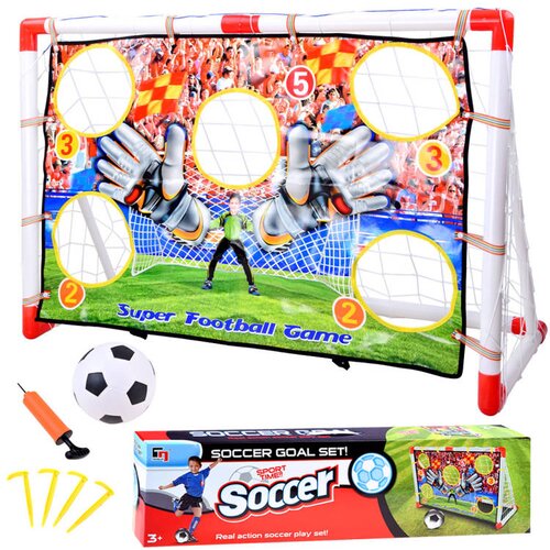  Nogometni gol s rupama 120x78 cm Inlea4Fun SOCCER GOAL SET Slike