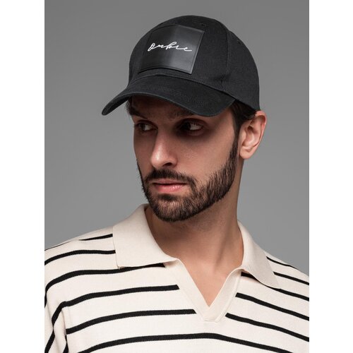 Ombre Men's baseball cap with visor and large patch - black Cene