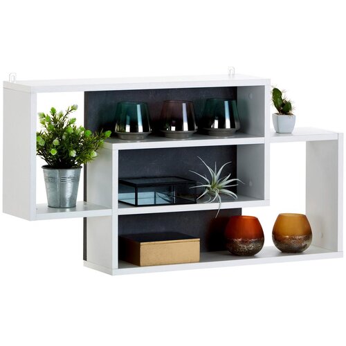 Modern Living Stenski Regal Dream, Bela, Temno Siva Cene