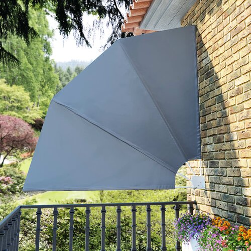 vidaXL Zložljivo stransko platno za balkon sivo 210x210 cm Cene