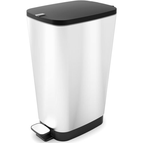 Kis kanta za otpad s nožnim mehanizmom (45 l, Crne-srebrne boje, Kutno, Plastika) Slike