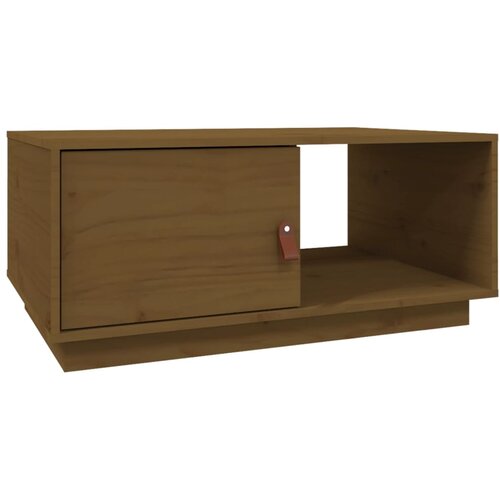 Maison Chic Klubska mizica - kavna mizica - Nizka mizica medeno rjava 80x50x35,5 cm trdna borovina, (21754440) Slike
