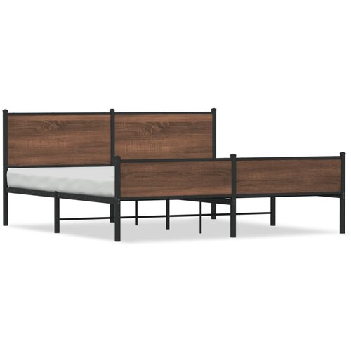 vidaXL Metalni okvir kreveta bez madraca smeđa boja hrasta 180x200 cm Cijene