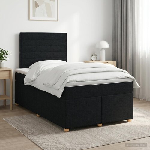 Boxspring krevet s madracem Crna 120 x 200 cm Tkanina Cijene