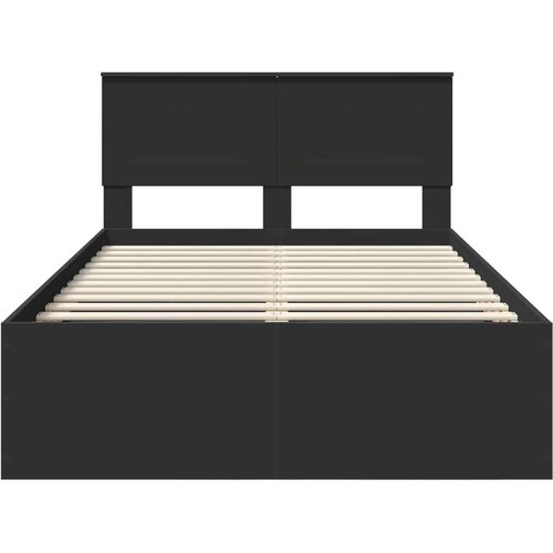  Okvir za krevet Crna 120 x 190 cm Konstruirano drvo - Crna 120 x 190 cm Slike