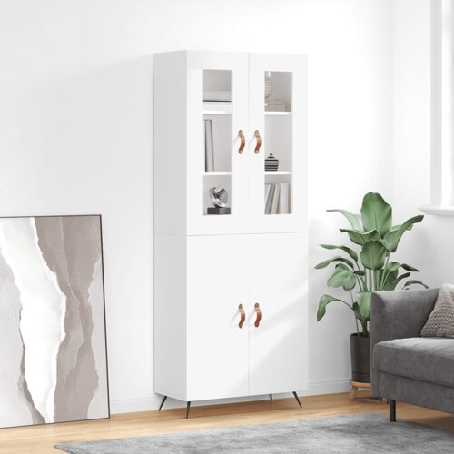 The Living Store Visoka omara bela 69,5x34x180 cm inženirski les - Visoka Omara, (21429437) Slike